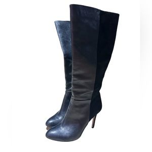 Lord & Taylor Heeled Leather Boots Black Size 7.5